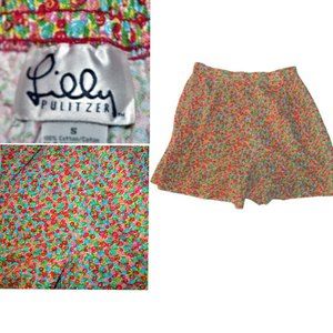 Rare HTF Lilly Pulitzer White Label Floral Roses Pull-on Cotton Vintage Shorts